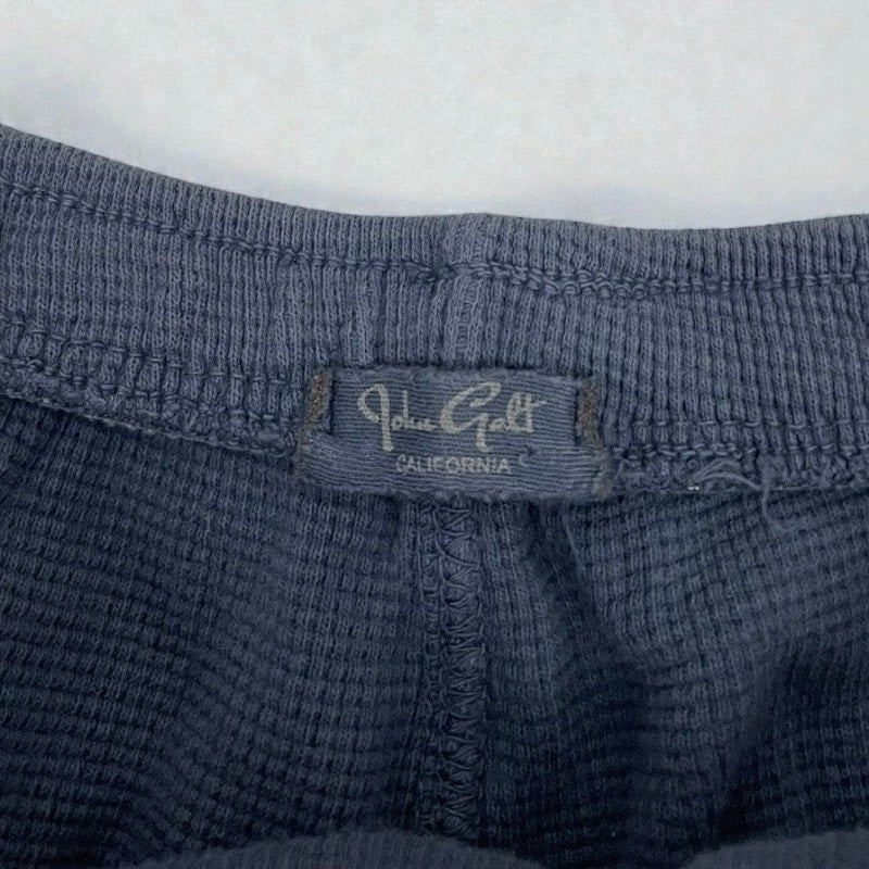 John Galt Blue Waffle Knit Casual Mini Lounge Shorts