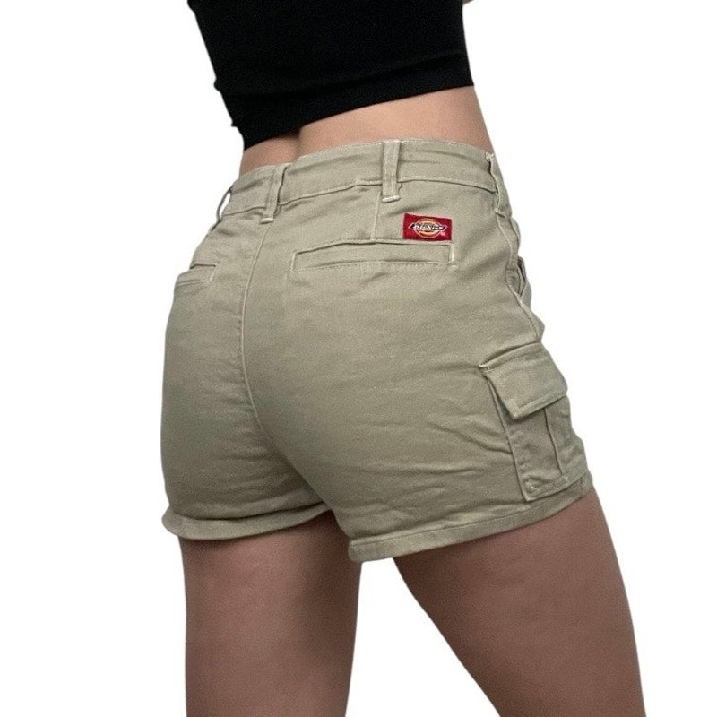 Dickies Denim Beige Cargo Mini Jean Shorts