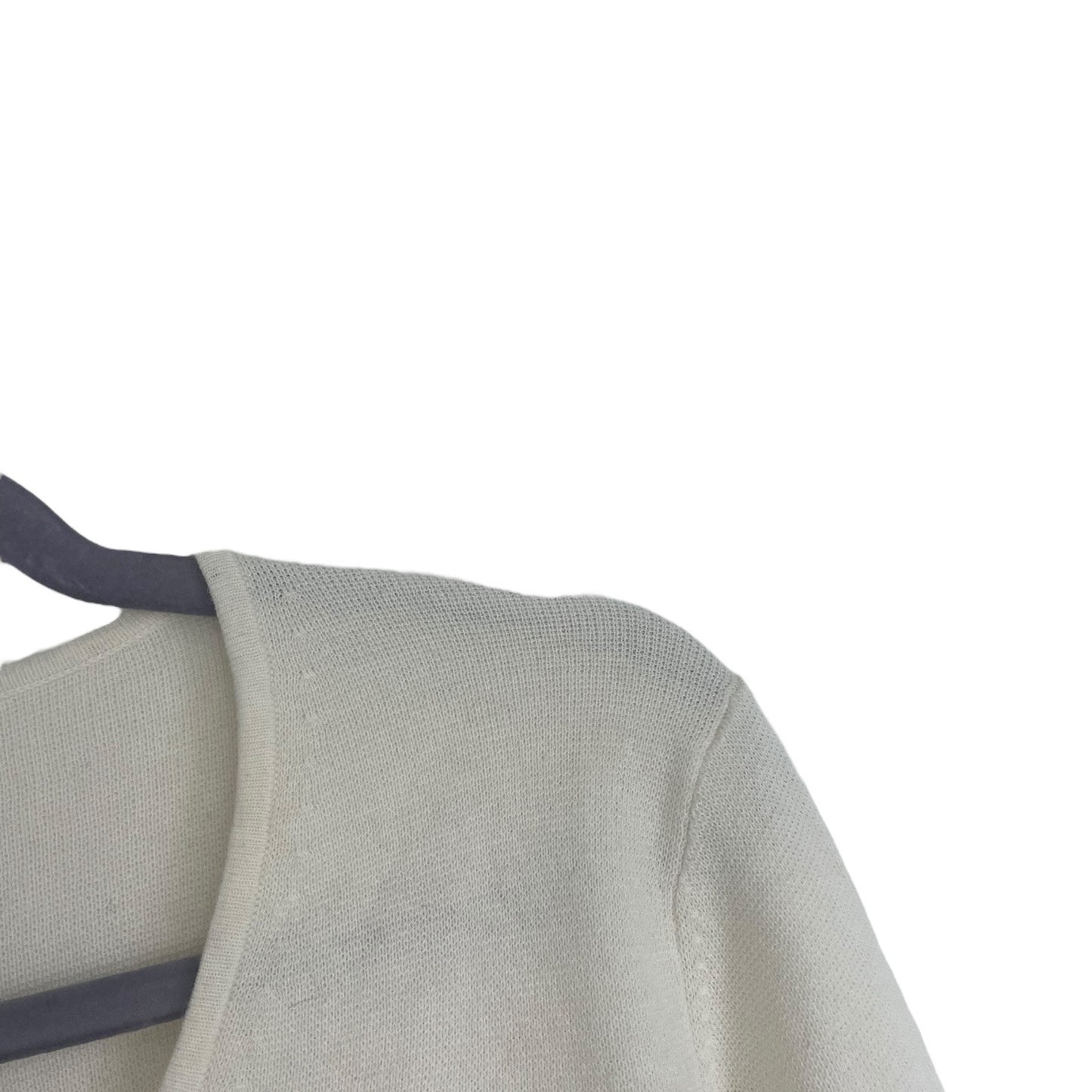 Doncaster Cream & Black Striped Sleeves V-Neck Knit Sweater
