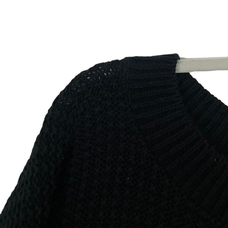 Leith Black Knit Crewneck Sweater