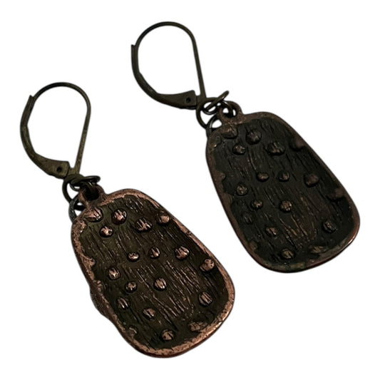 Vintage Bronze & Silver Swirl Earrings