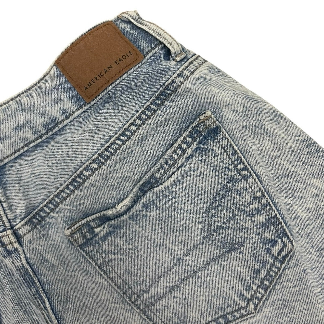 American Eagle Comfort Stretch Waistband Distressed Mini Jean Shorts