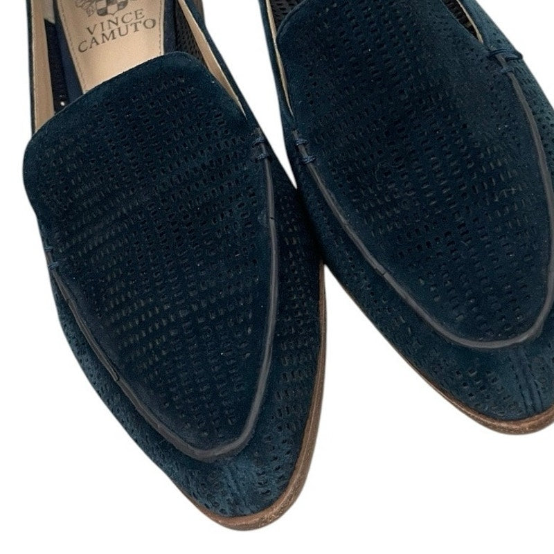 Vince Camuto VC-Kade Teal Suede Cutout Loafers