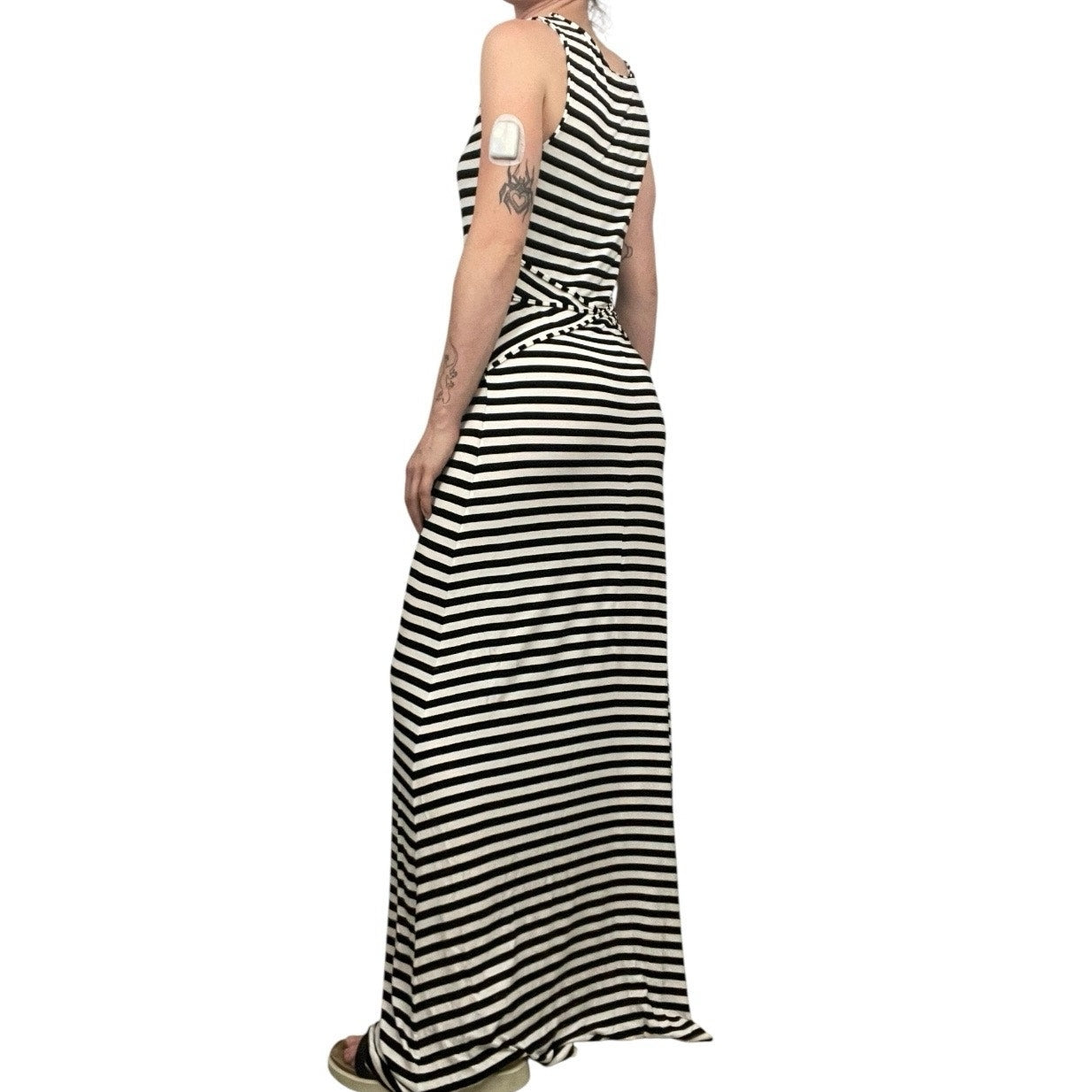 Style & Co. Black & White Striped Maxi Dress