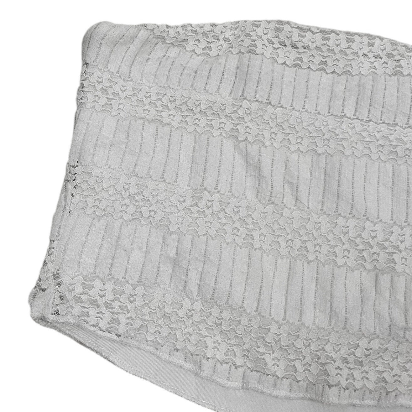 Glassons White Lace Strapless Cropped Bandeau Top