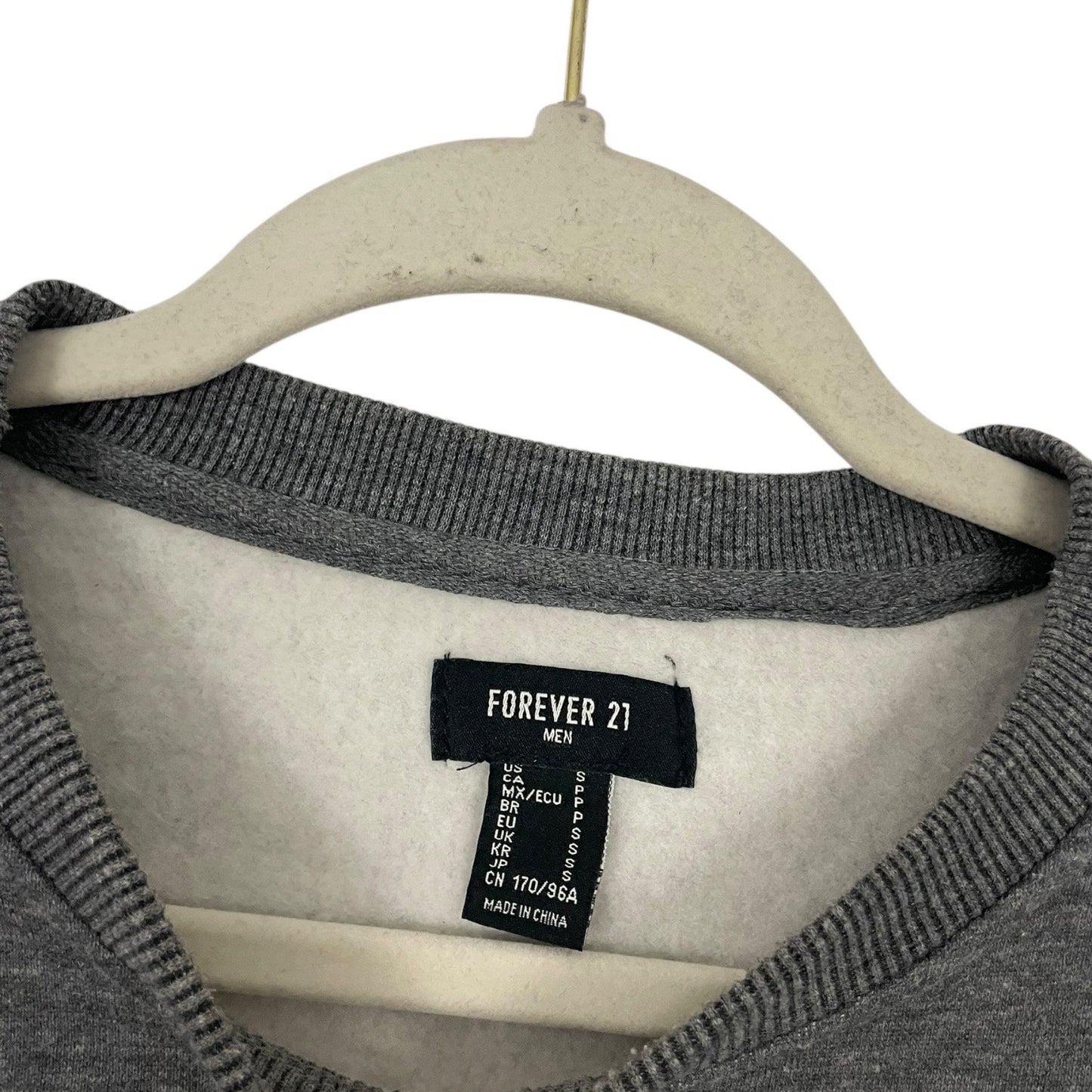 Forever 21 Mens Grey Crewneck Sweatshirt