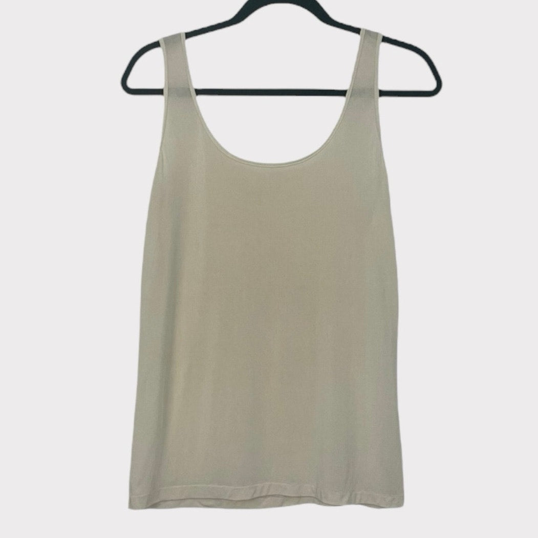 Cream Silky Sheer Tank Top