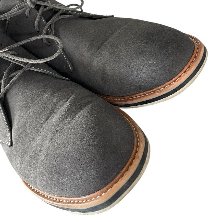 Madden by Steve Madden Mens Grey Faux Suede Lace Up High Top Dress Shoes