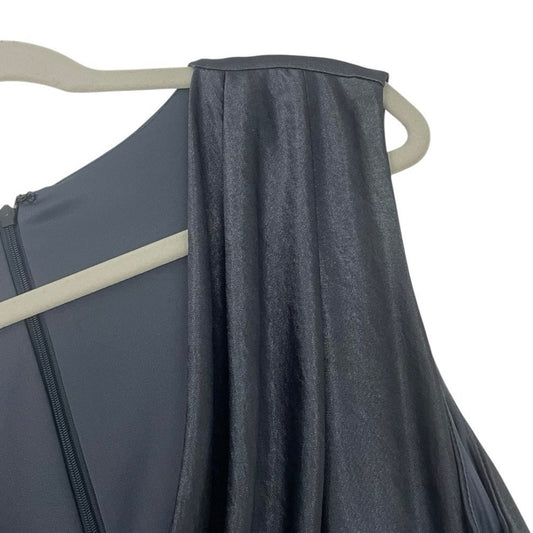 Suzi Chin for Maggy Boutique Vintage Silky Blue Shimmery Cowl Neck Dress