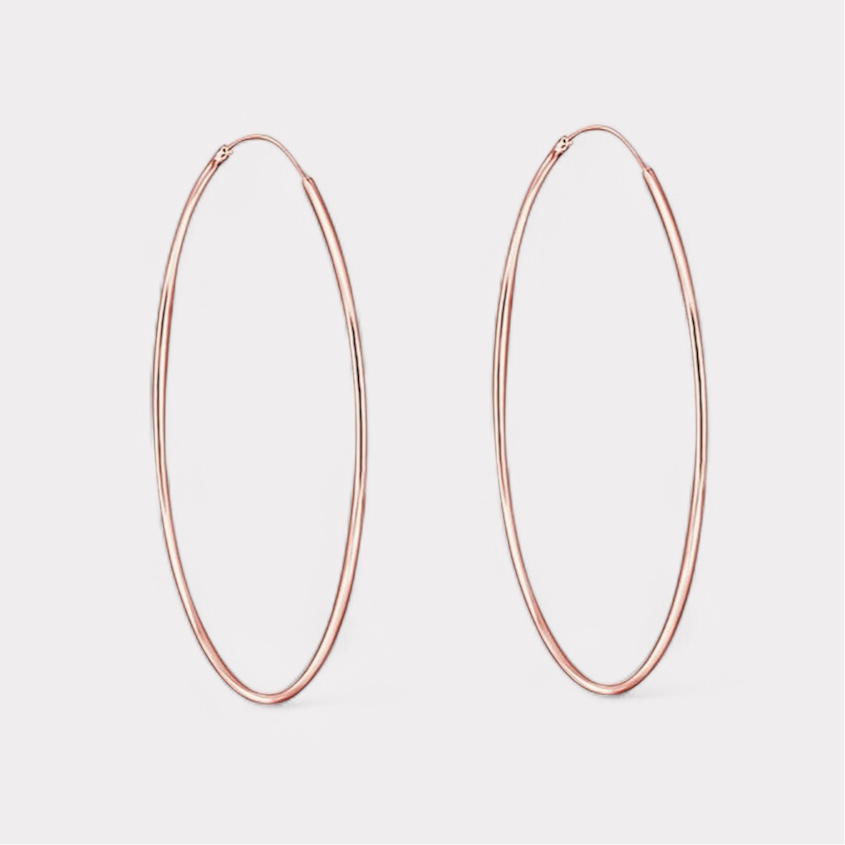 Thin Rose Gold Hoop Earrings