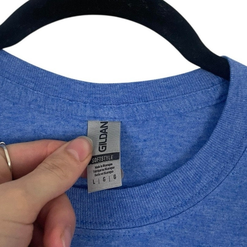 Happy Jack Gildan Softstyle Blue Pop Art Short Sleeve Colorful Graphic Tee