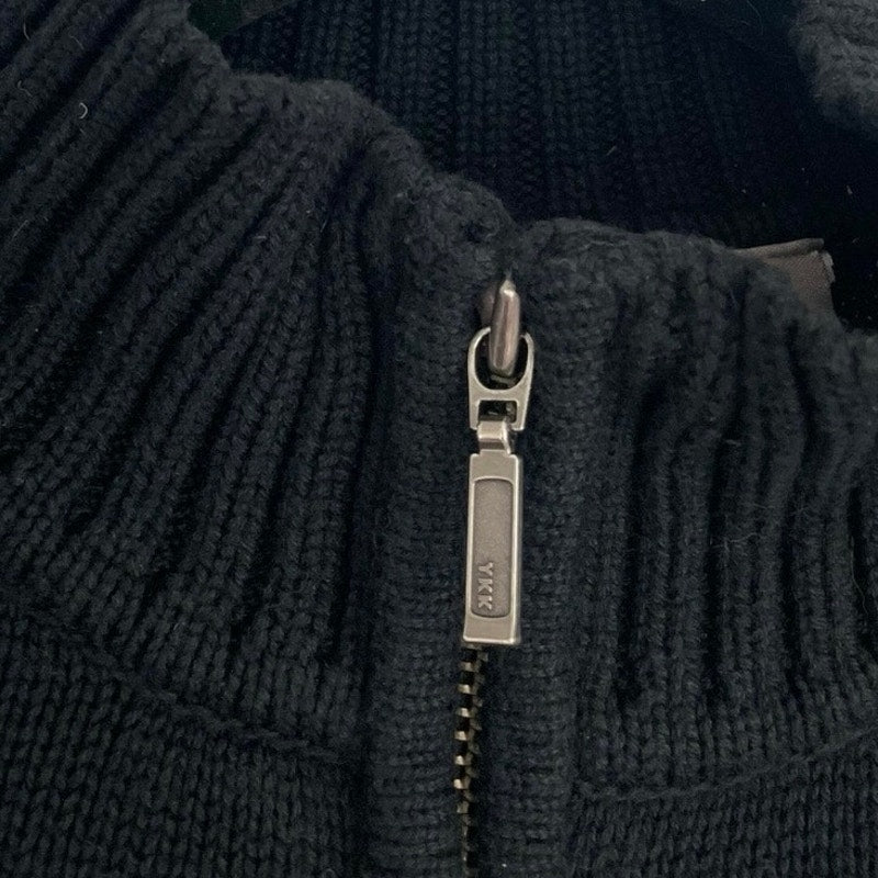 Croft & Barrow Black Knit Zip Up Jacket