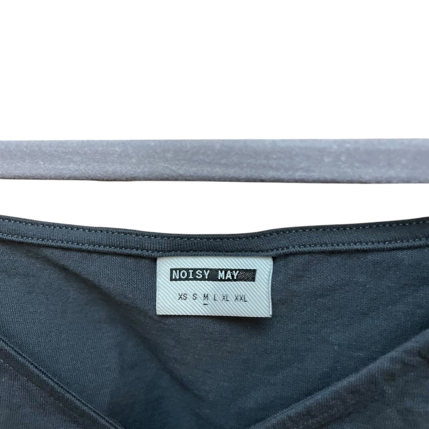 Noisy May Grey Puff Sleeve Tie Front Mini Dress