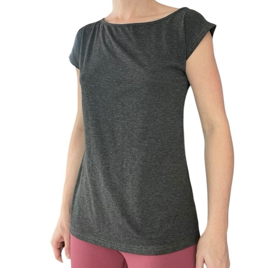 Soft Grey Asymmetrical Sleeve Blouse