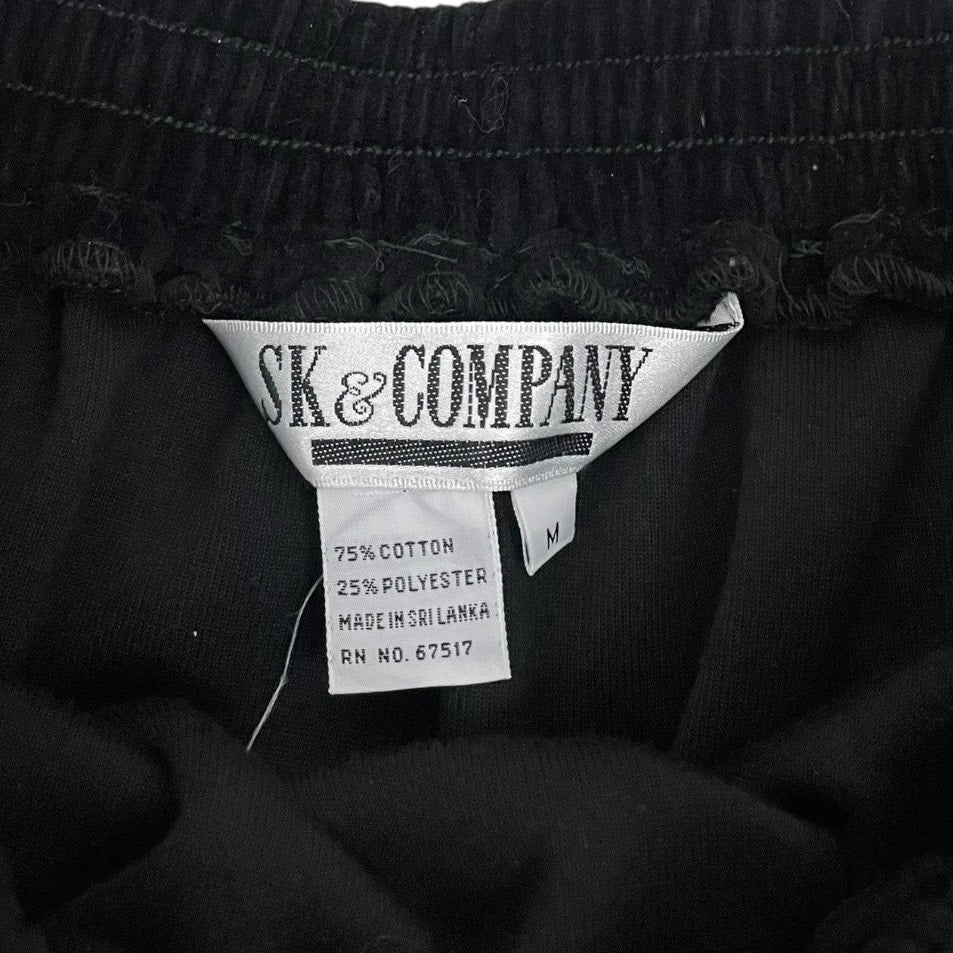 SK & Company Vintage Black Velvet Midi Skirt