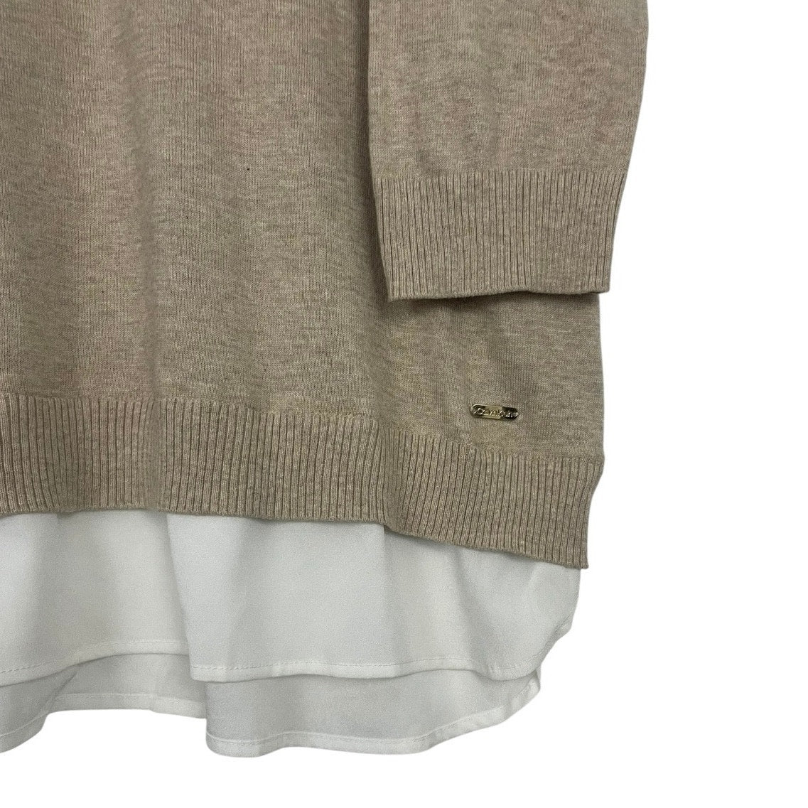 Calvin Klein Beige & White Layered Blouse