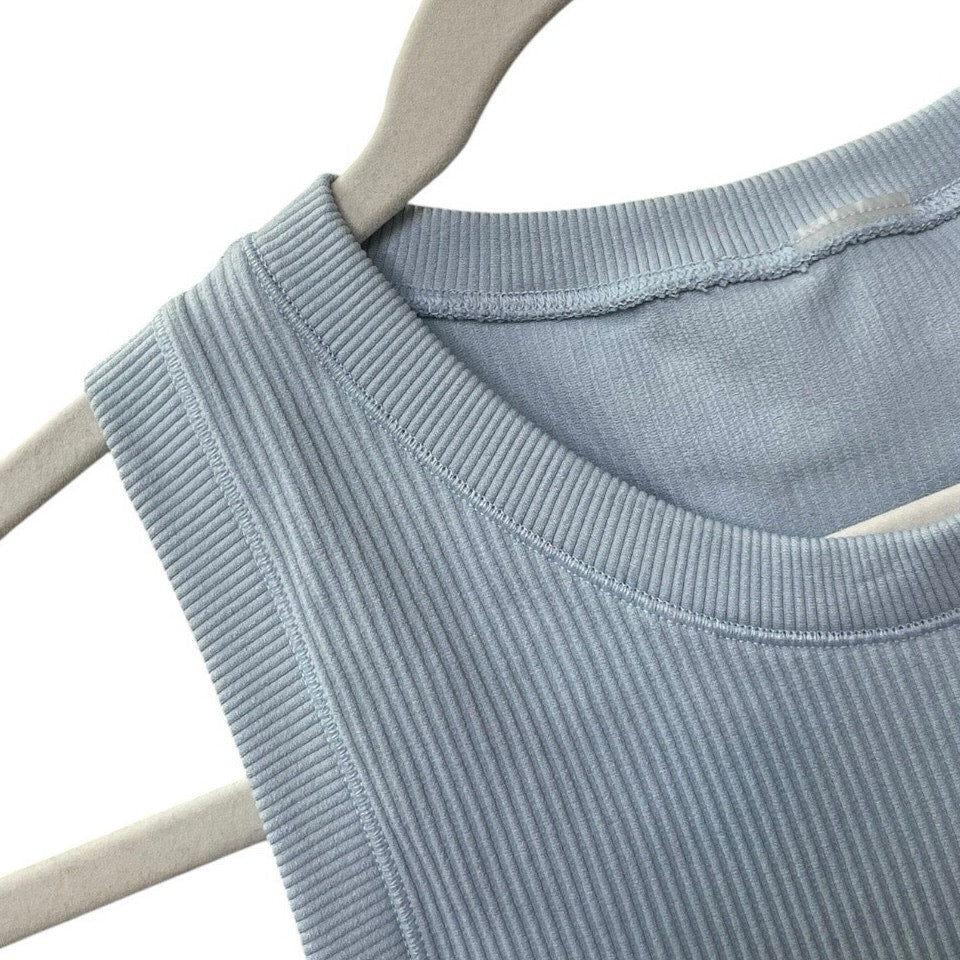 Light Blue Ribbed Tank Top