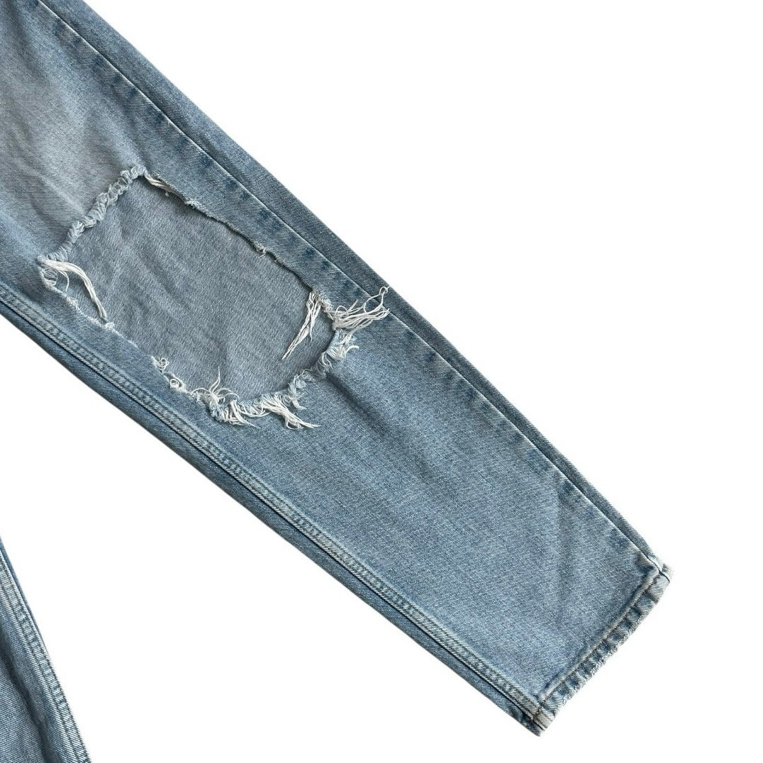 BDG Distressed Light Wash High-Rise Baggy Jeans