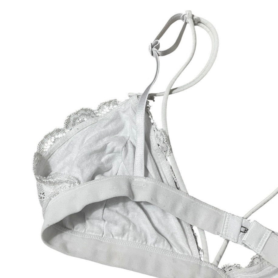 Anemone White Lace Strappy Bralette