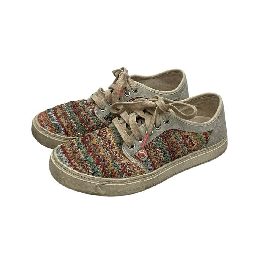 Satorisan Proudly Imperfect Colorful & Beige Woven Knit Lace Up Sneakers