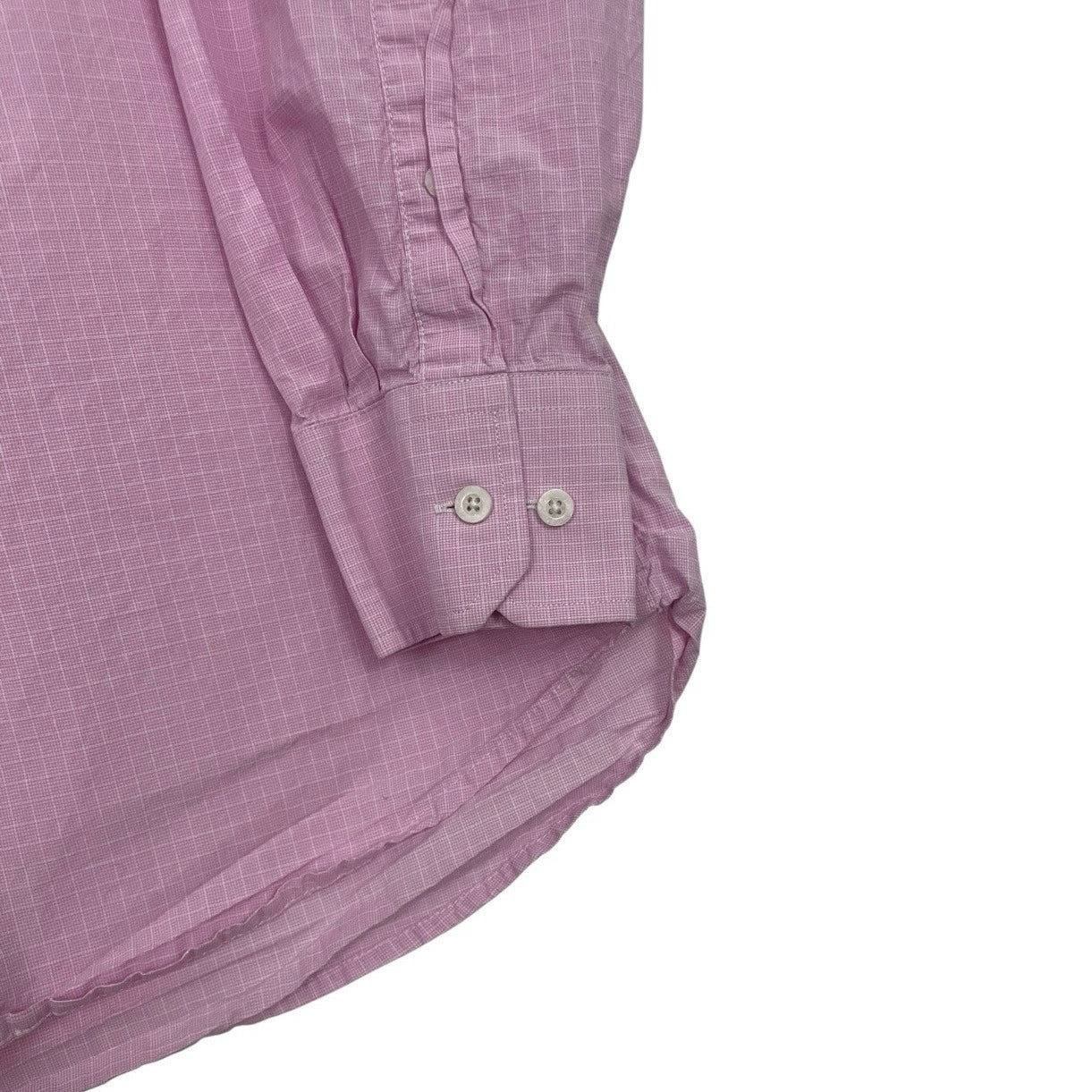 JB Workshop Mens Pink Grid Check Long Sleeve Button Down Shirt