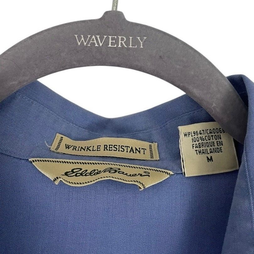 Eddie Bauer Blue Wrinkle Resistant Long Sleeve Button Down Top