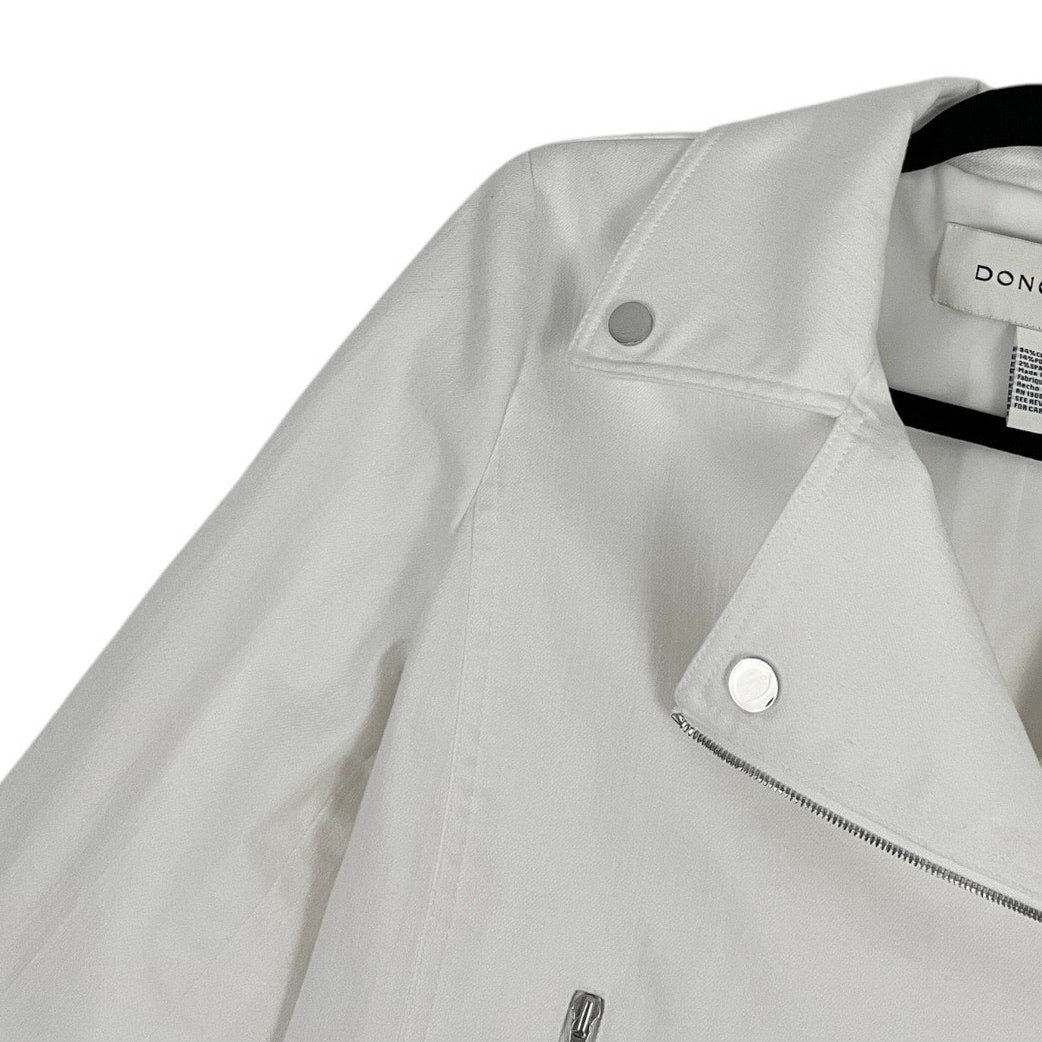 Doncaster White Denim Zip Up Collared Jacket