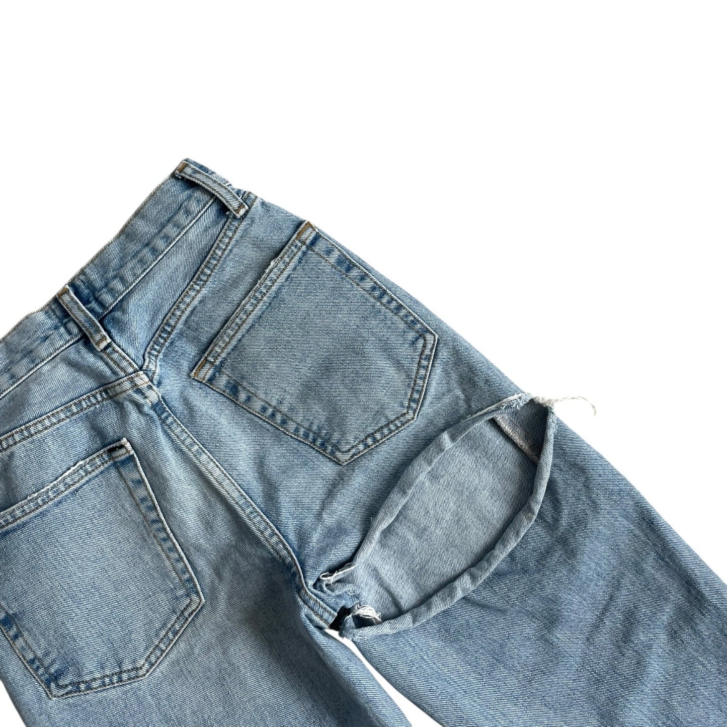 BDG Distressed Light Wash High-Rise Baggy Jeans