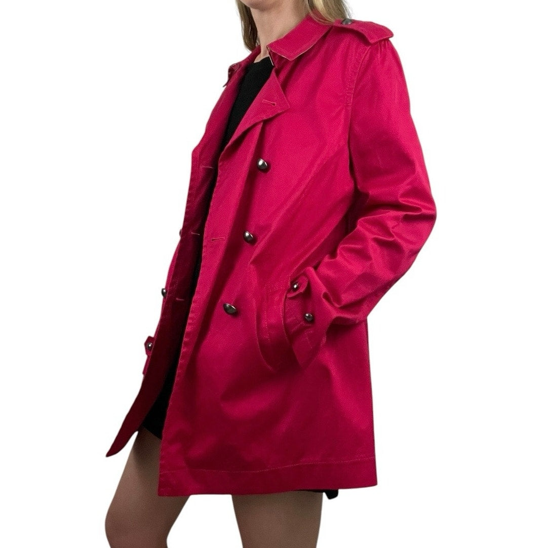 Tommy Hilfiger Vibrant Pink Button Down Collared Coat