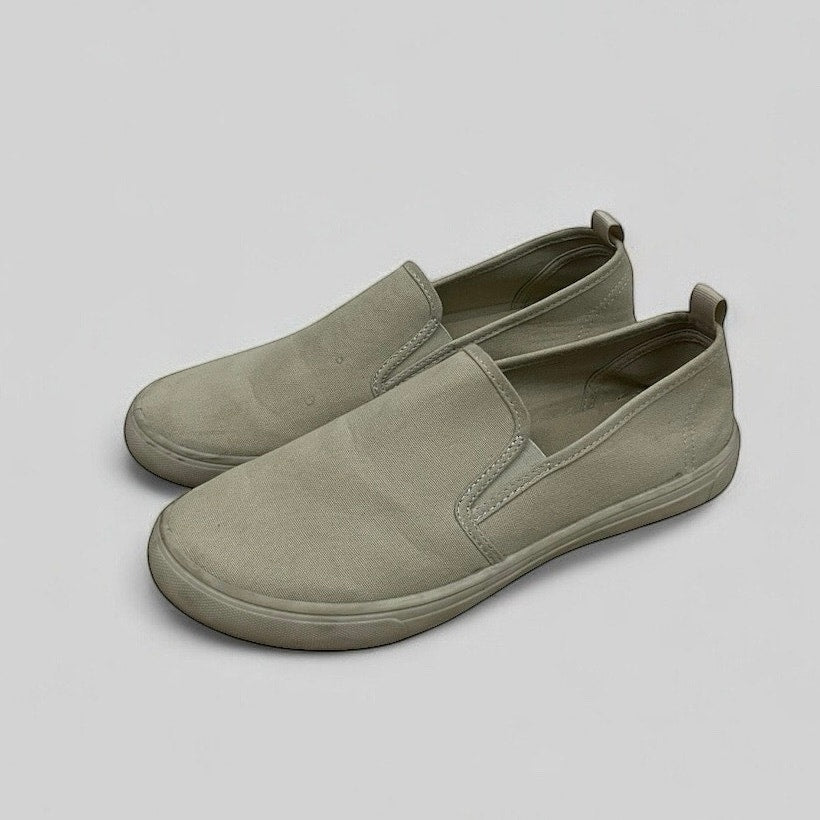 H&M Tan Canvas Slip On Sneakers