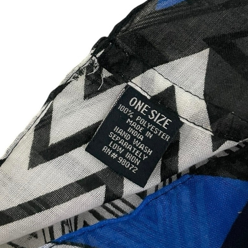 Blue & Black Geometric Infinity Scarf