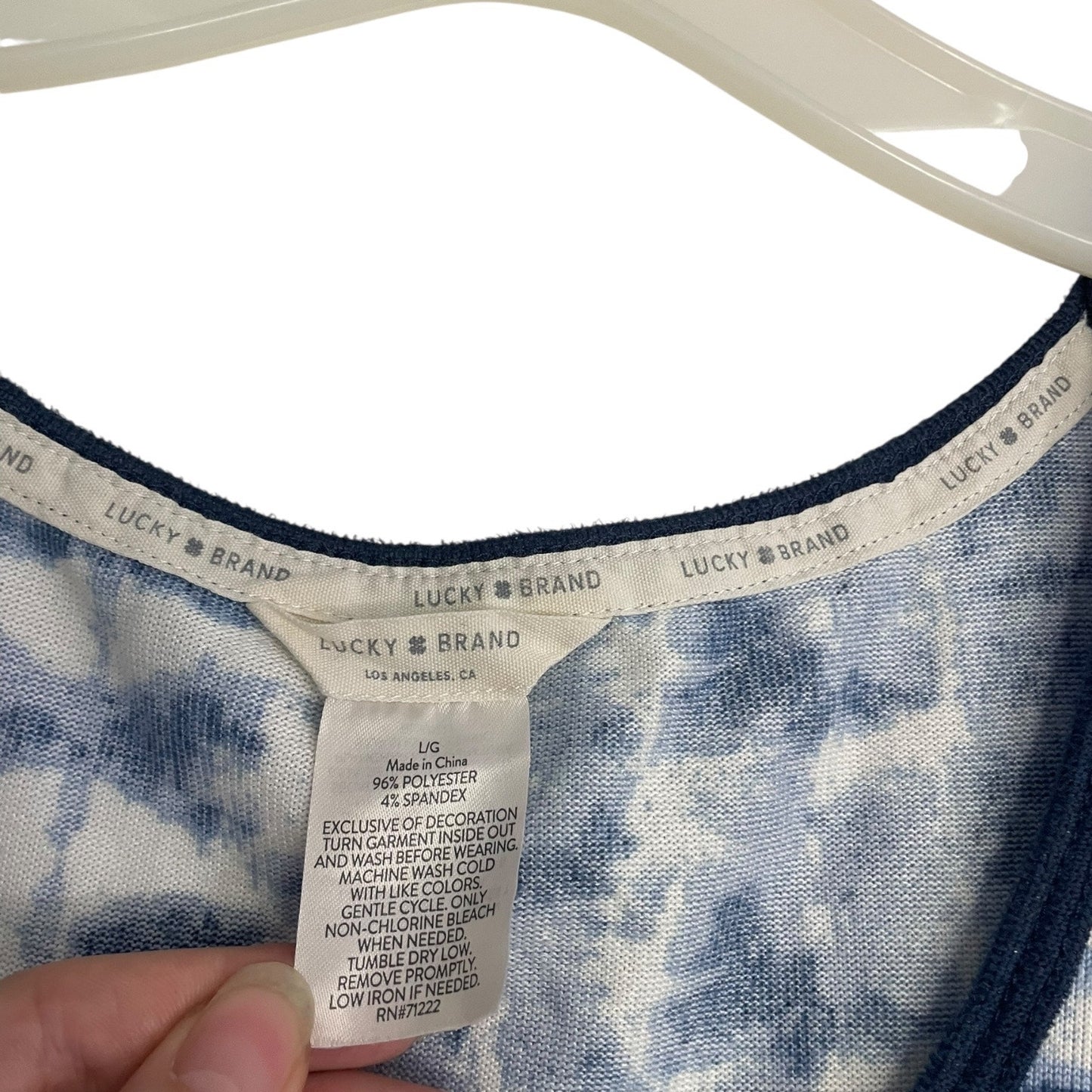 Lucky Brand Blue & White Tie Dye Tank Top