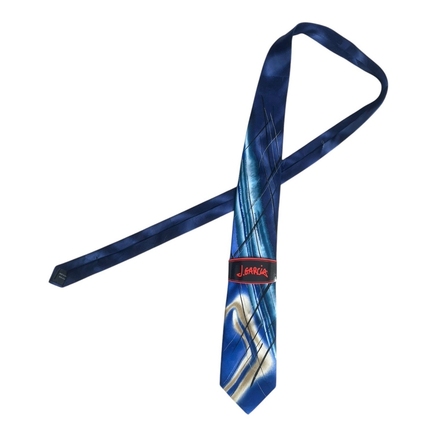 NWT J. Garcia Blue Desert Storm Collection 58 Silk Mens Neck Tie