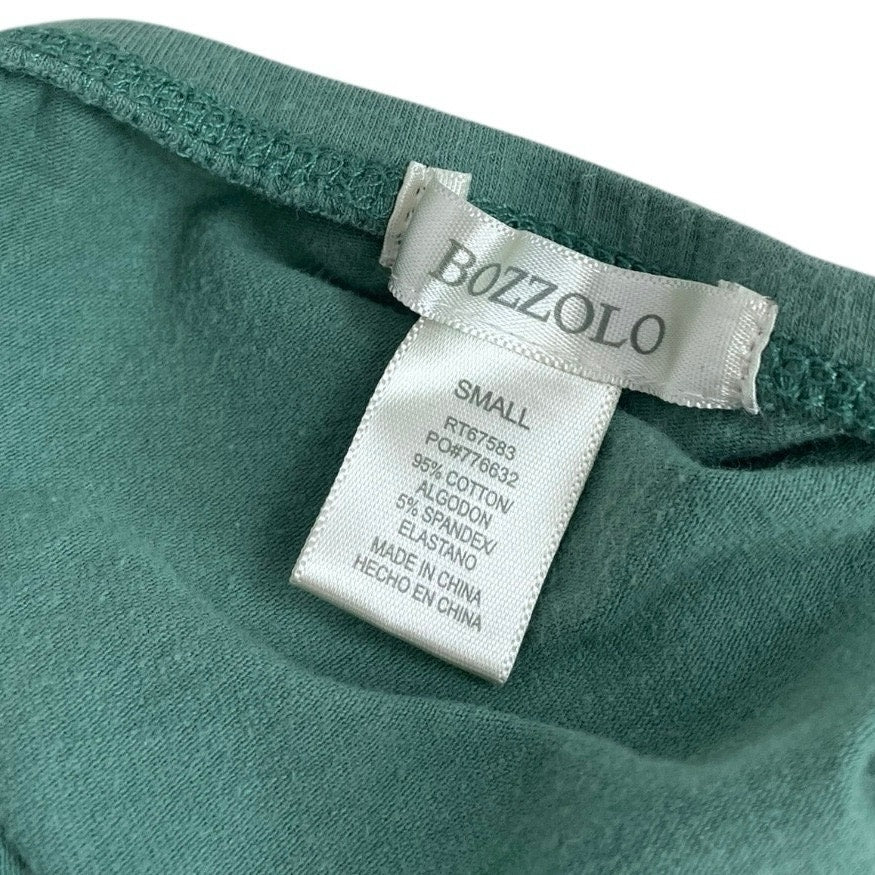 Bozzolo Green Halter Neck Cropped V-Neck Top