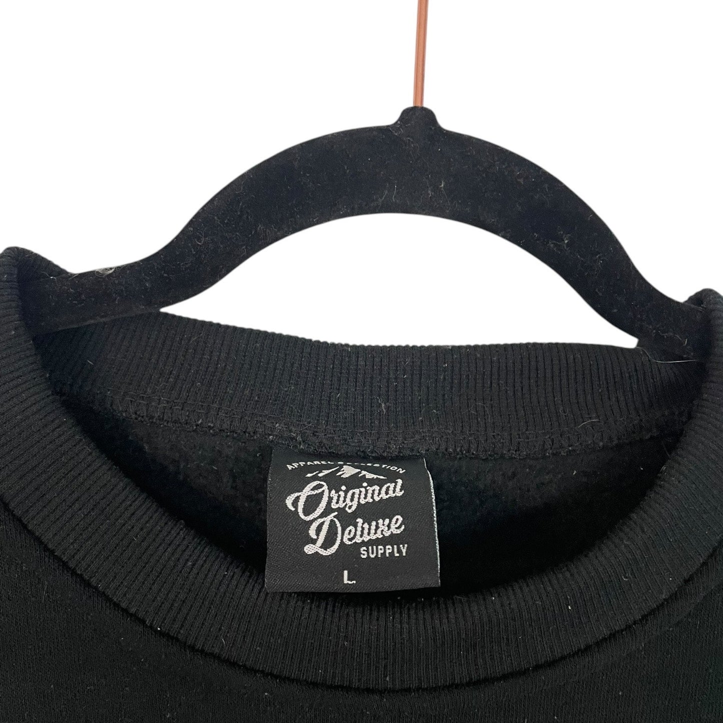 Original Deluxe Supply Mens Black Rose Crewneck Sweatshirt