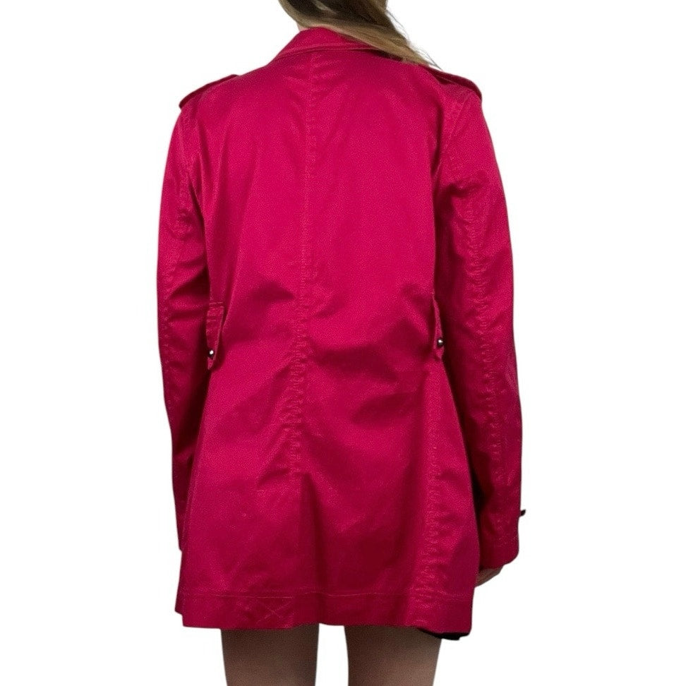 Tommy Hilfiger Vibrant Pink Button Down Collared Coat