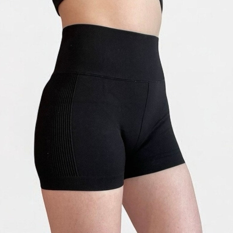Forever 21 Black Athletic Ribbed Mini Spandex Active Shorts