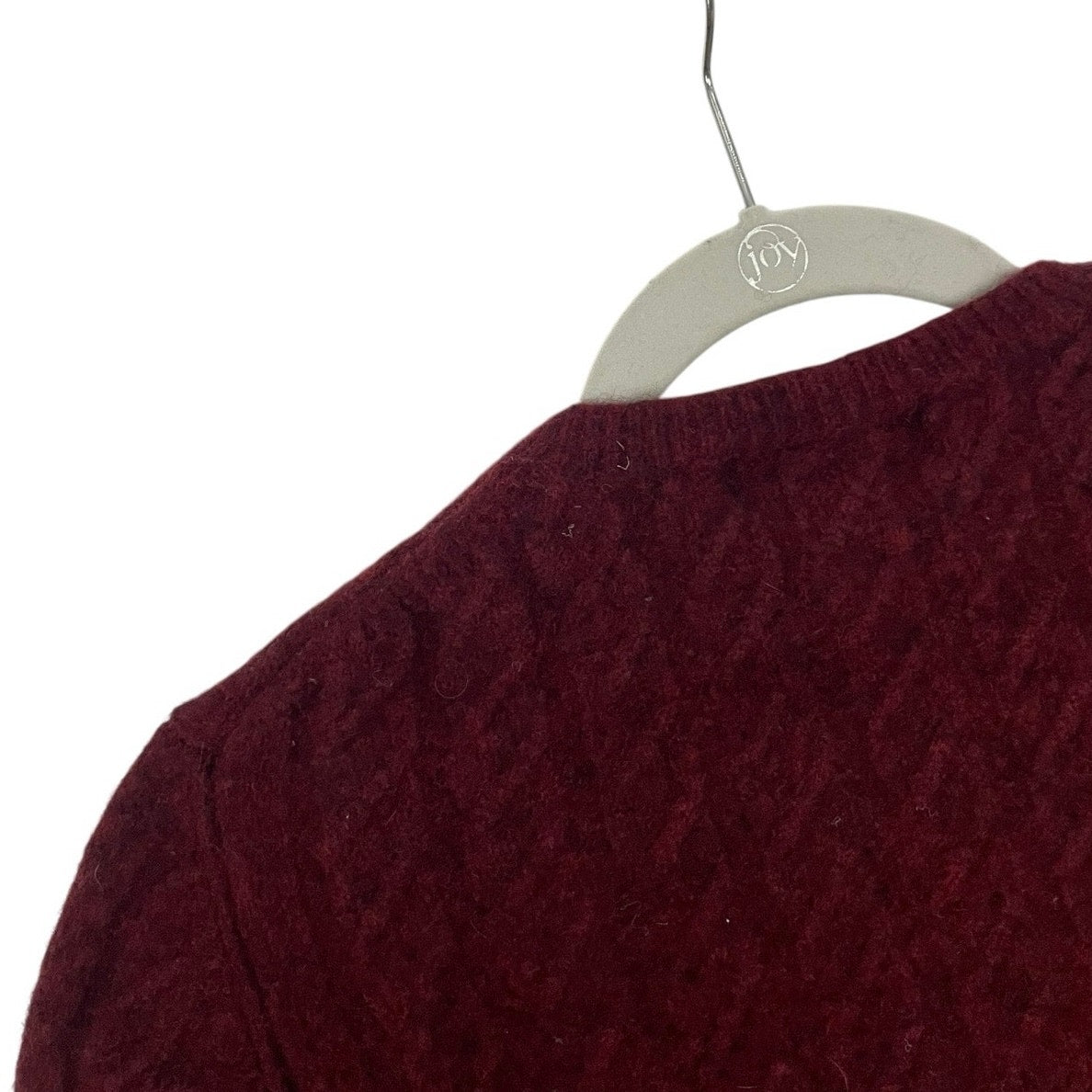 Eddie Bauer Vintage Maroon Cable Knit Lambs Wool Crewneck Sweater