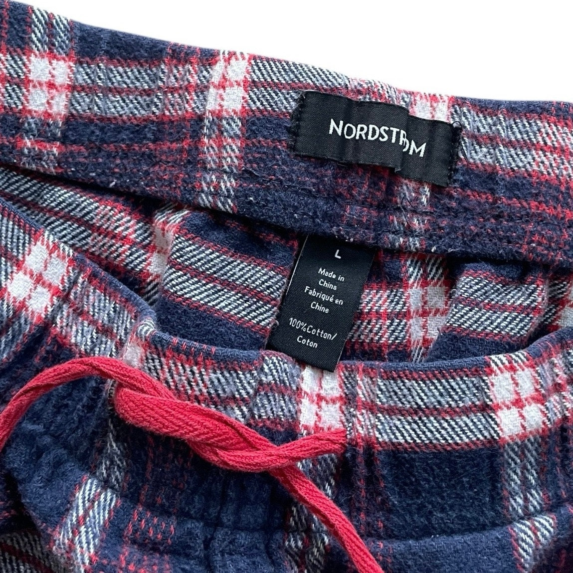 Nordstrom Mens Blue & Red Plaid Cotton Pajama Pants