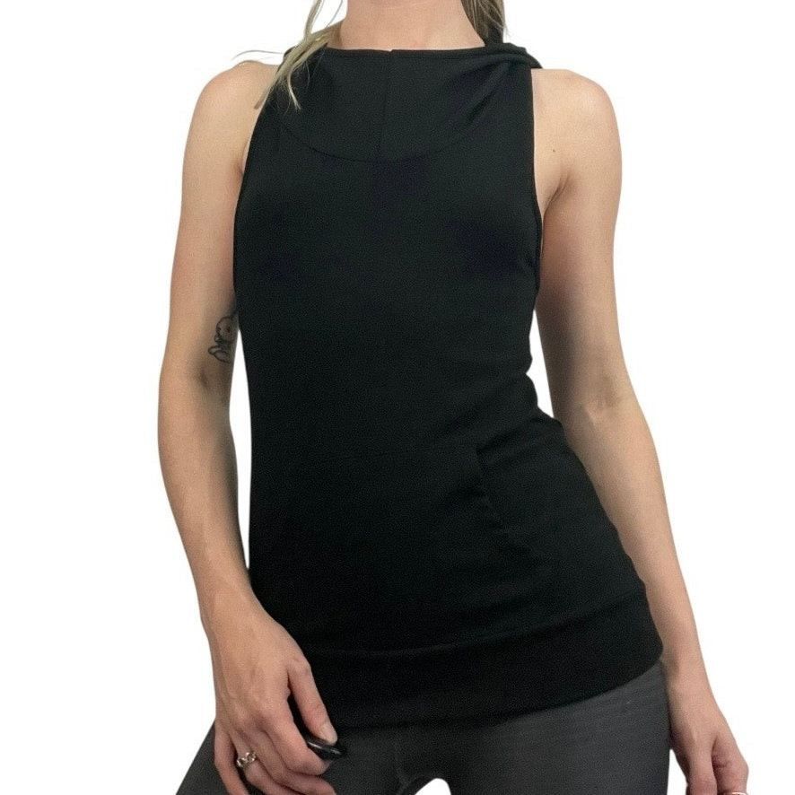 Mossimo Supply Co Black Hooded Open Cross Back Top