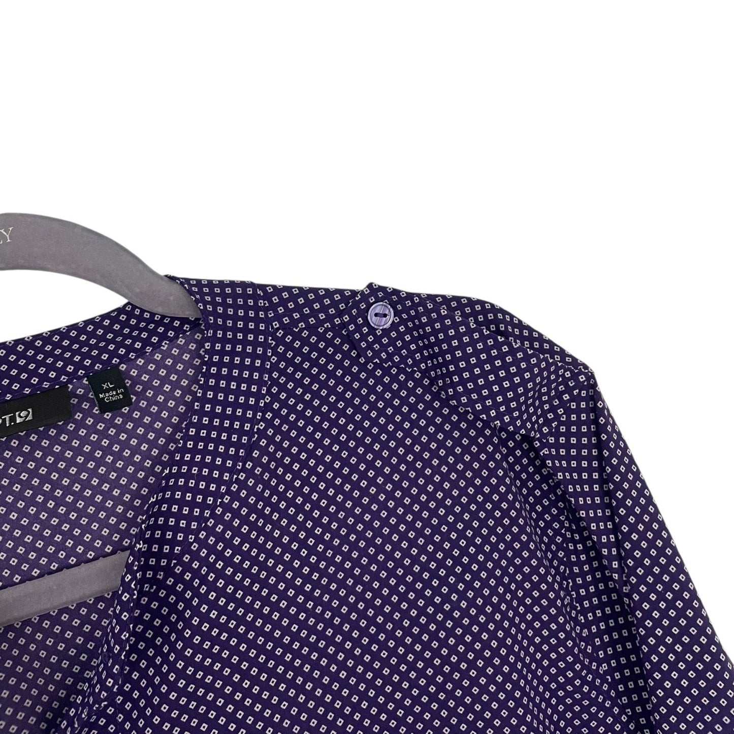 Apt. 9 Purple & White Long Sleeve Button Down Shirt