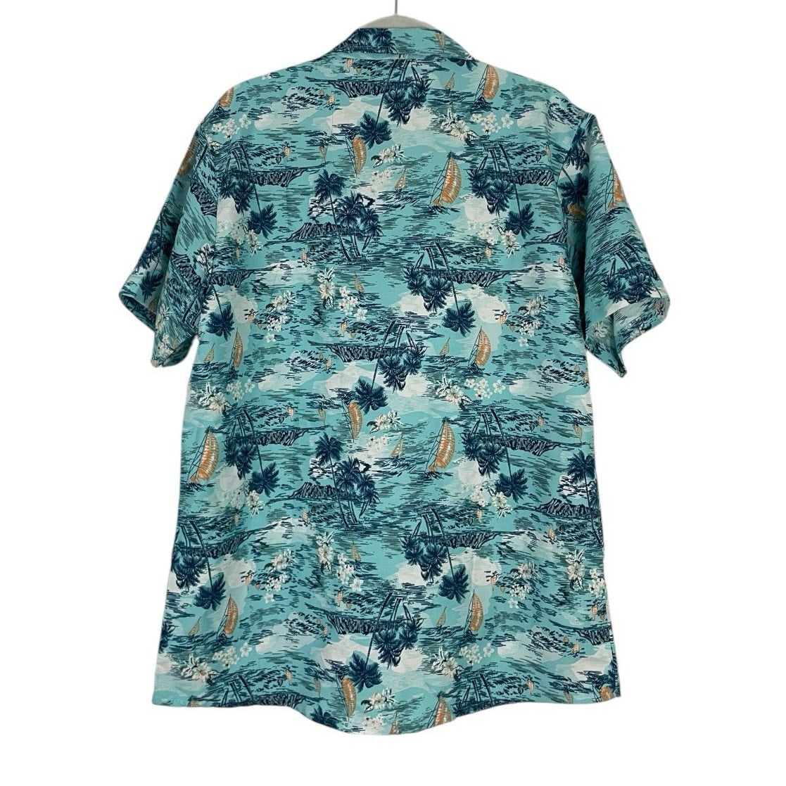 Tailor Pal Love Vintage Blue Hawaiian Short Sleeve Button Down Shirt