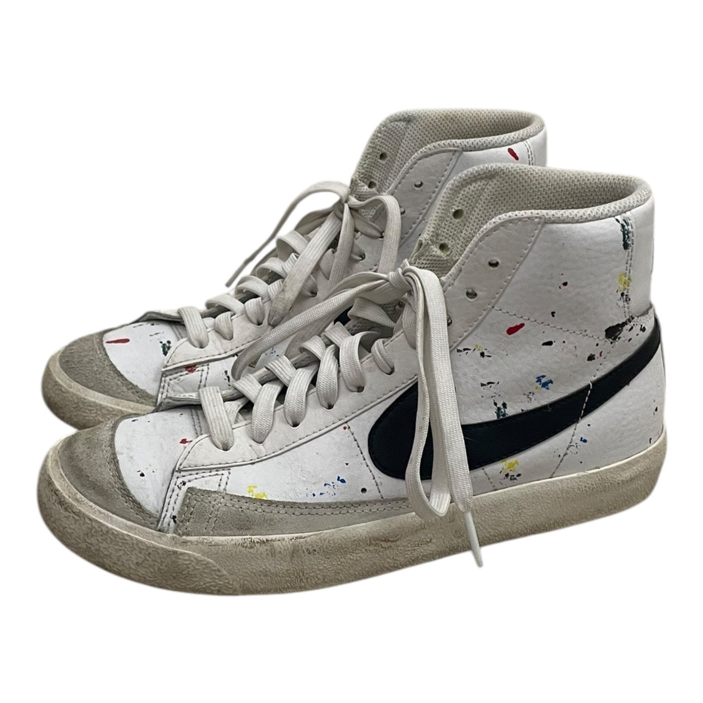 Nike White Colorful Splatter Paint High Top Sneakers