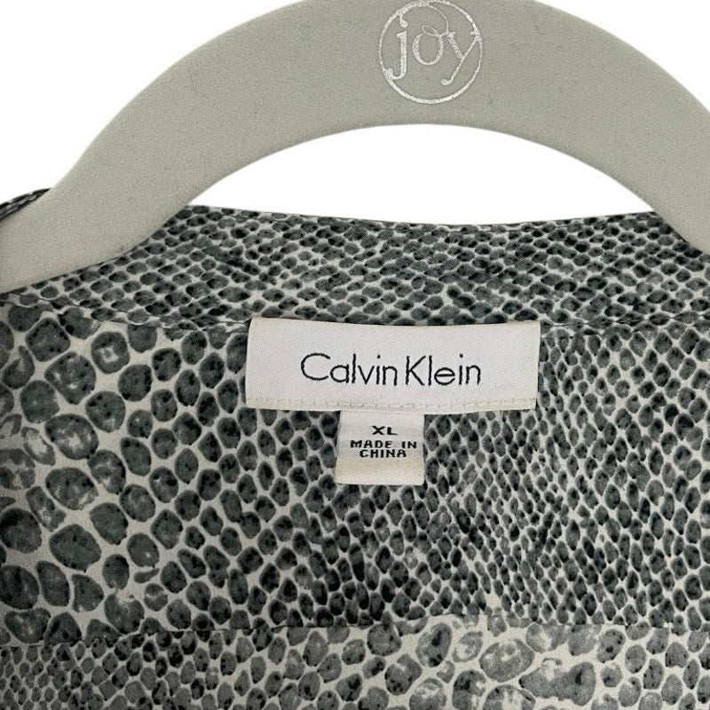 Calvin Klein Grey Snakeskin Button Down Blouse