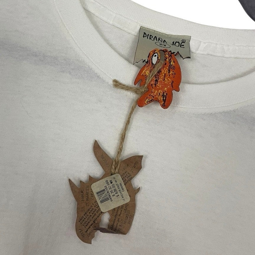NWT Pirana Joe Cancun White Long Sleeve Anchor Graphic Tee