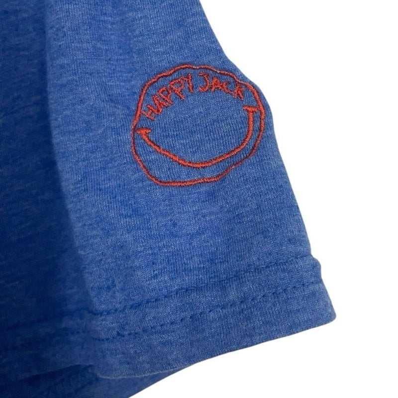 Happy Jack Gildan Softstyle Blue Pop Art Short Sleeve Colorful Graphic Tee
