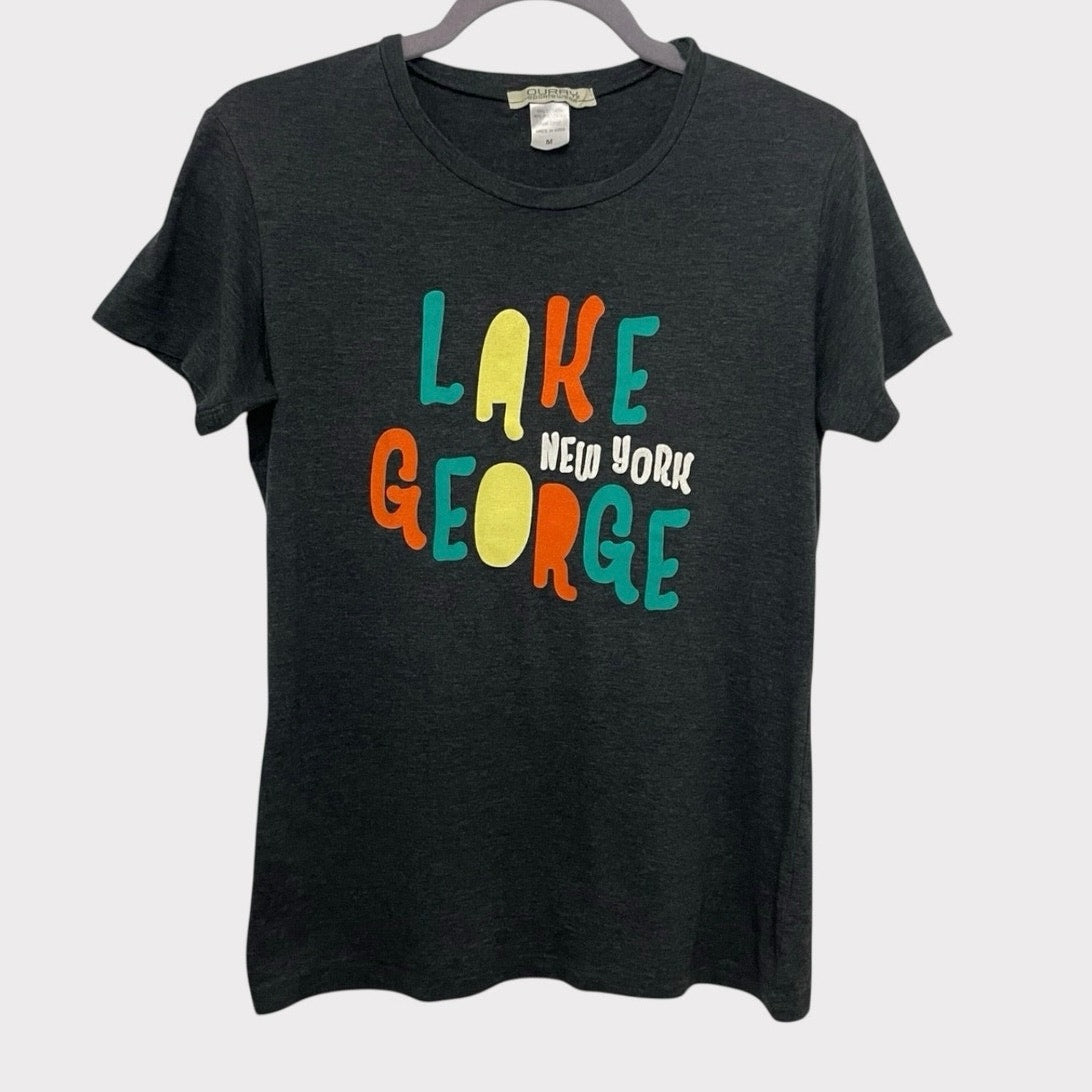Ouray Sportswear Lake George New York Grey Short Sleeve Graphic Tee