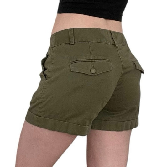 H&M Olive Green Mini Denim Shorts
