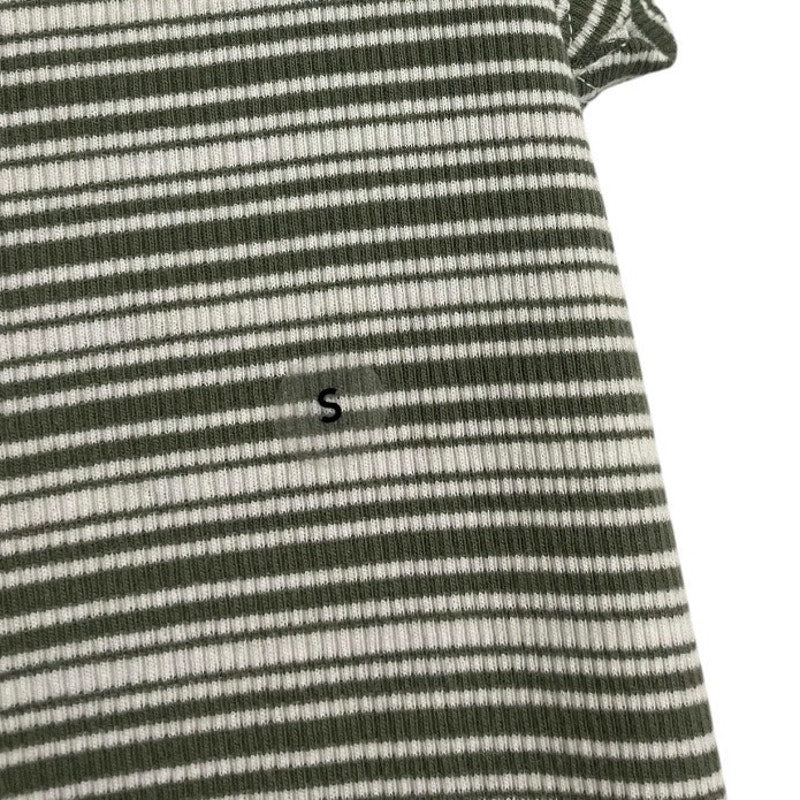 NWT American Eagle Green & White Striped Ribbed Short Sleeve Top