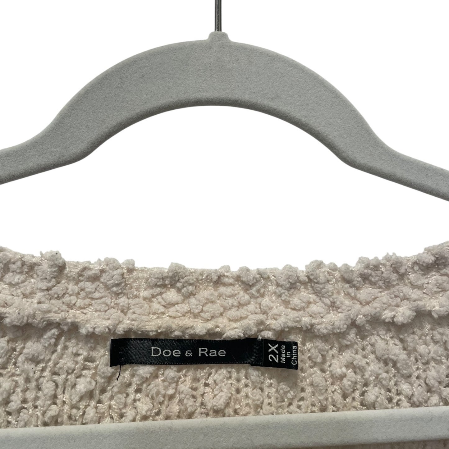 Doe & Rae Cream & Black Star Popcorn Knit Crewneck Sweater